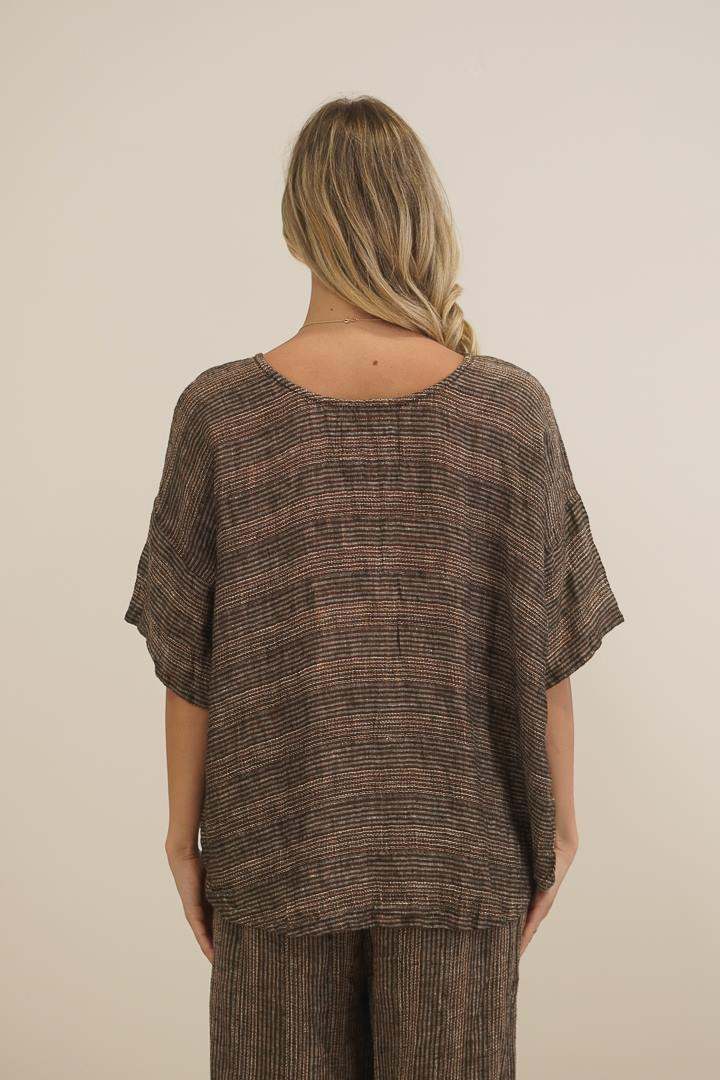Barbara Top Earth Stripe