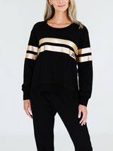 Theresa Stripe Sweatshirt Black