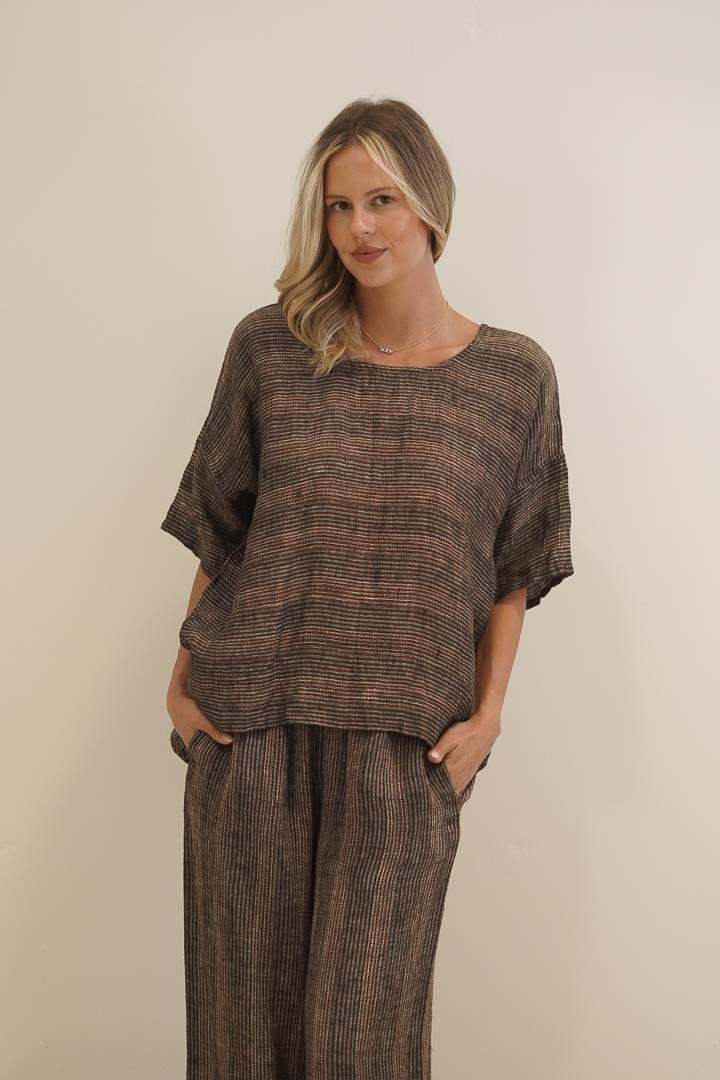 Barbara Top Earth Stripe
