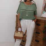 Tuscan Top Grey Stripe