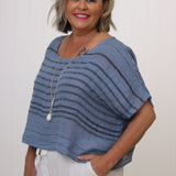 Tuscan Top Grey Stripe