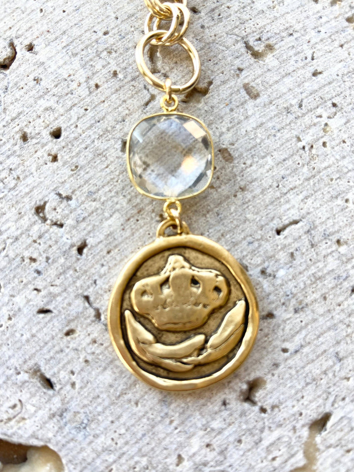 Crystal Bee Pearl Necklace