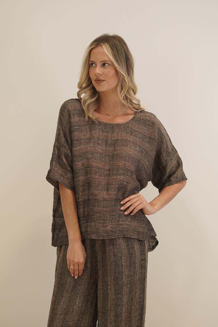 Barbara Top Earth Stripe