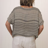 Tuscan Top Grey Stripe