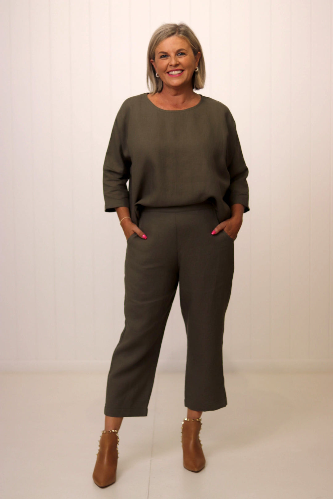 Hinley Top Sleeved Khaki