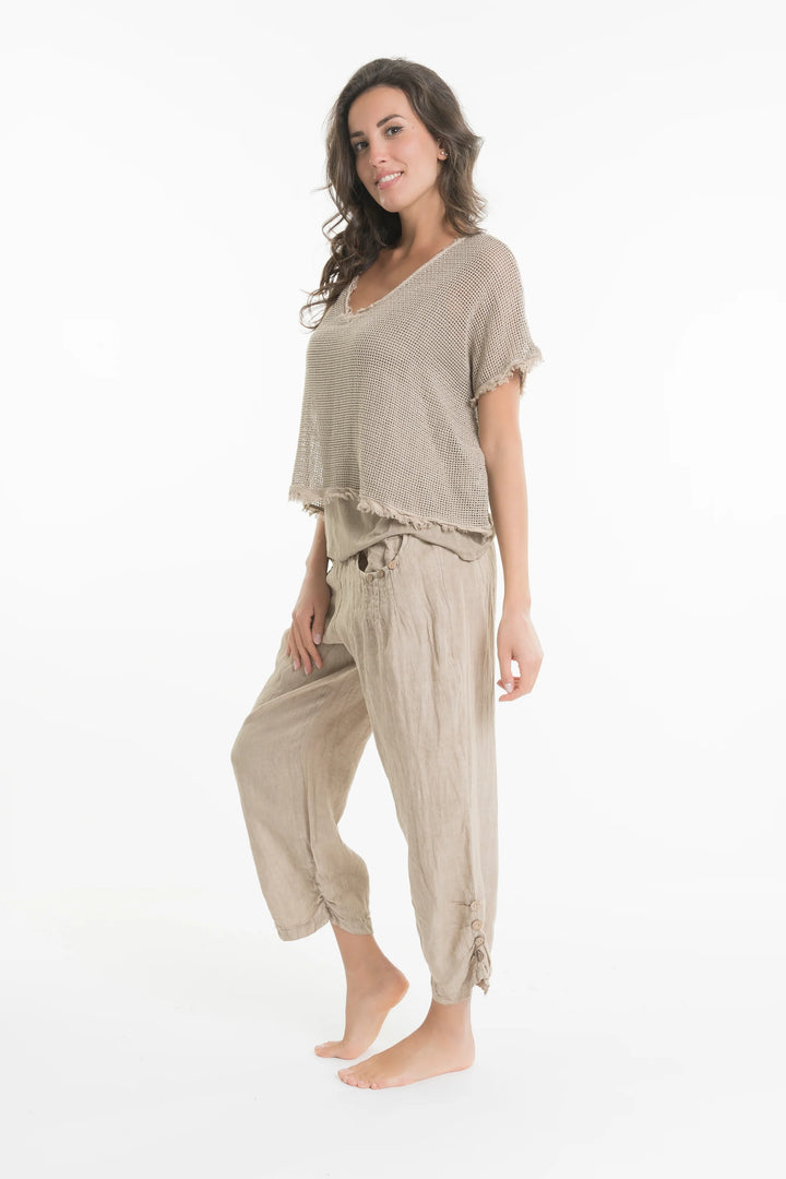 Linen Button Pants