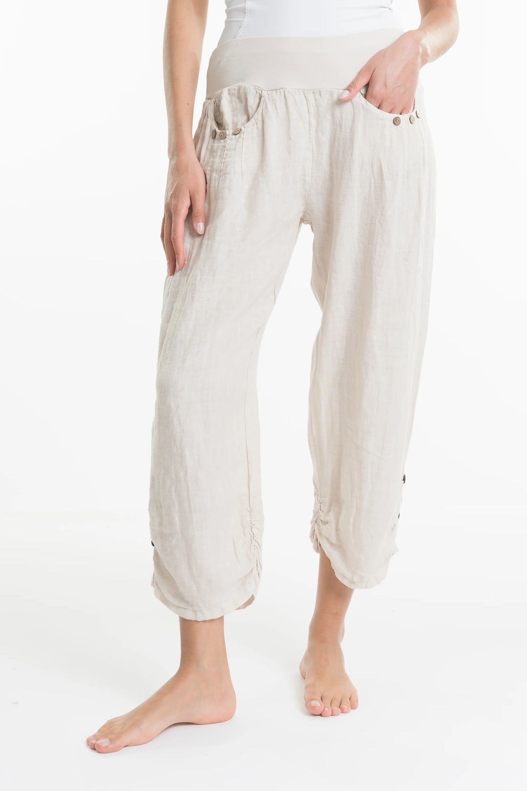 Linen Button Pants