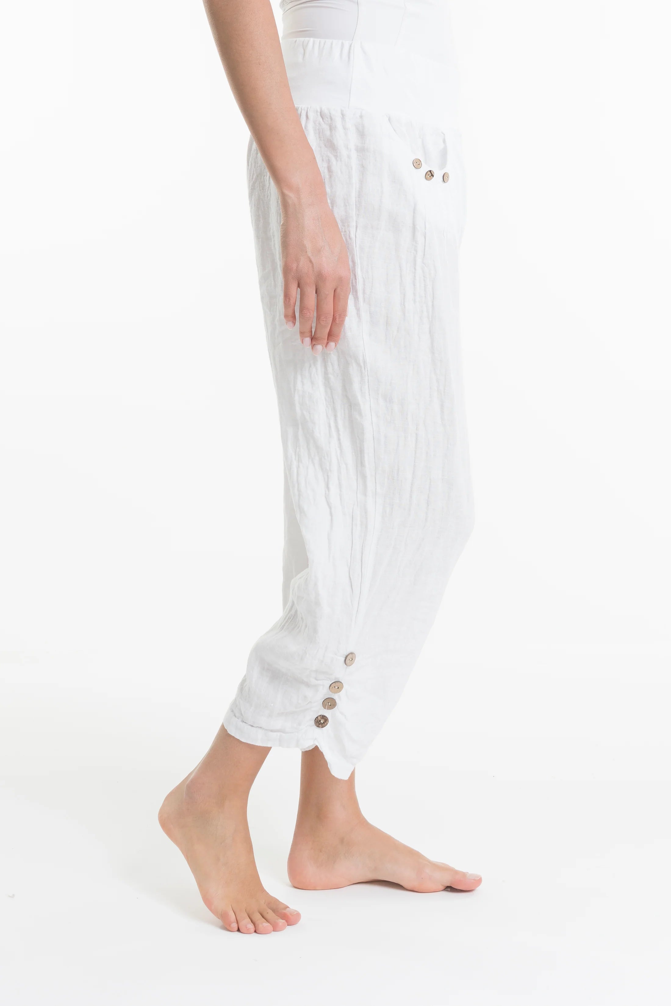 Linen Button Pants