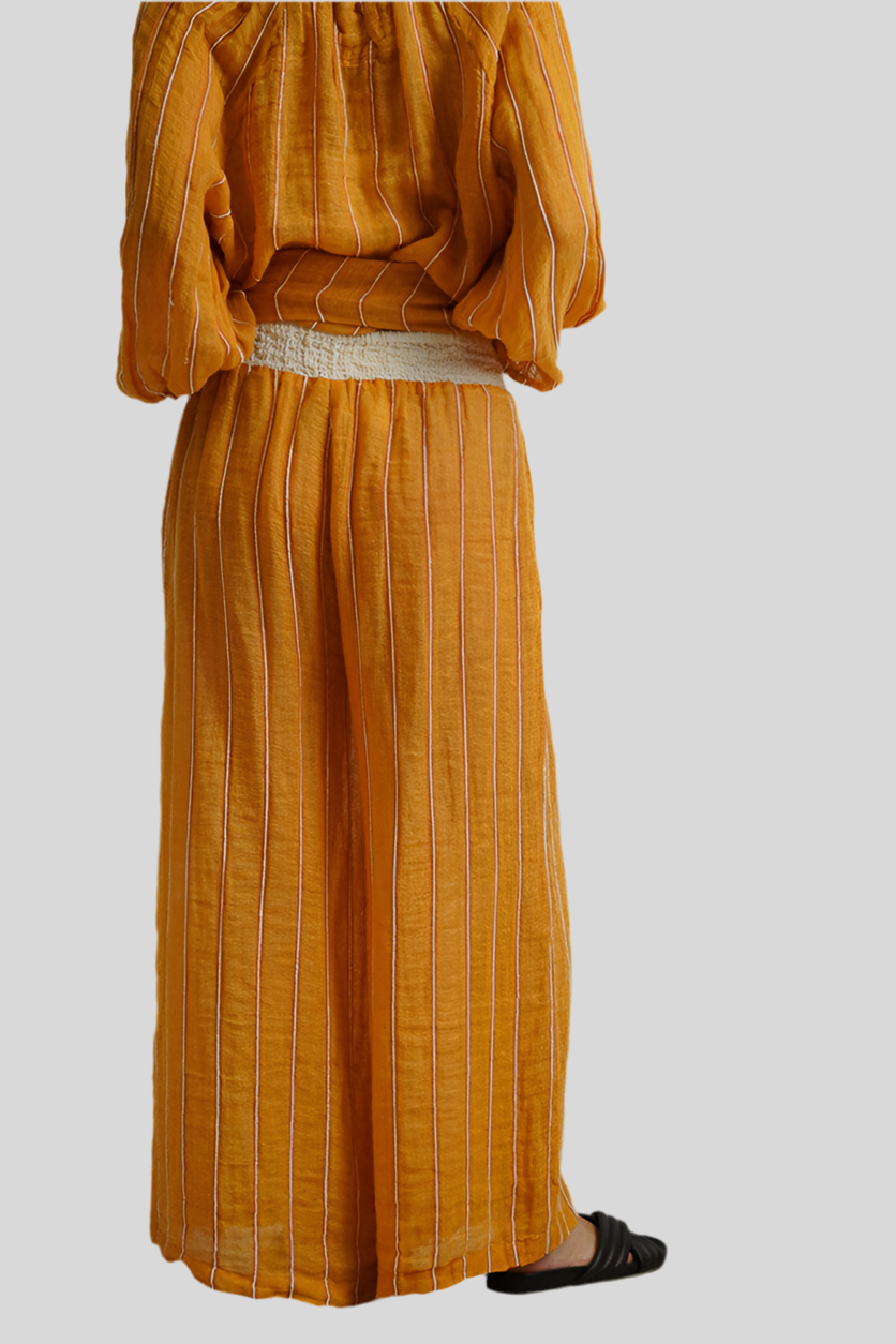 Mia Linen Pant Velvet Stripe