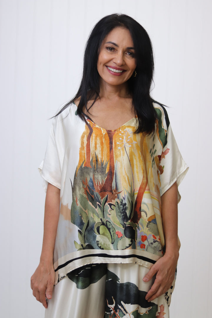 Juliette French Print Top