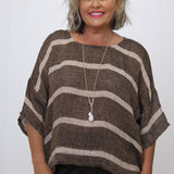 Barbara Top Choc Stripe