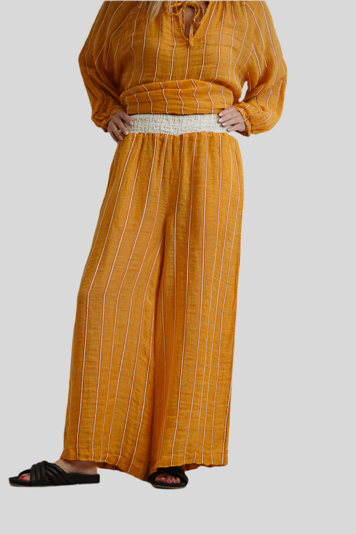 Mia Linen Pant Velvet Stripe