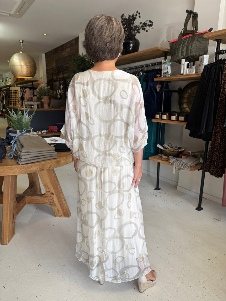 Cora Silk Ruched Dress Circles