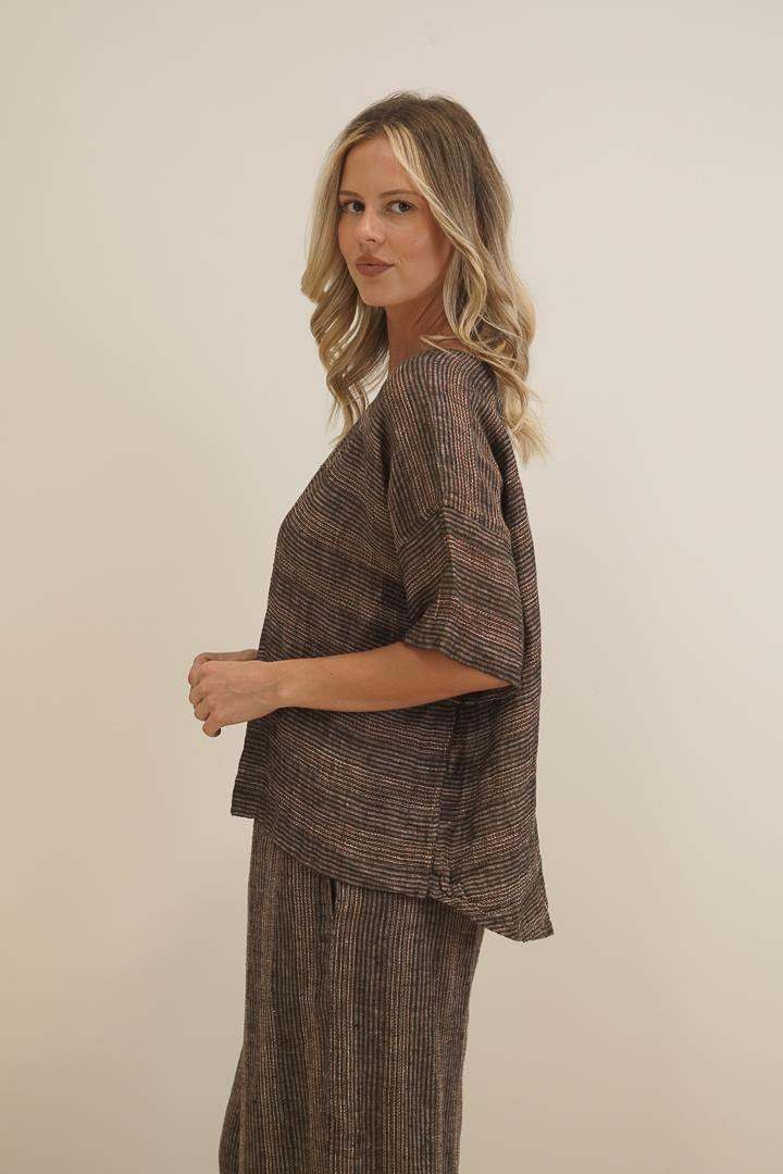 Barbara Top Earth Stripe