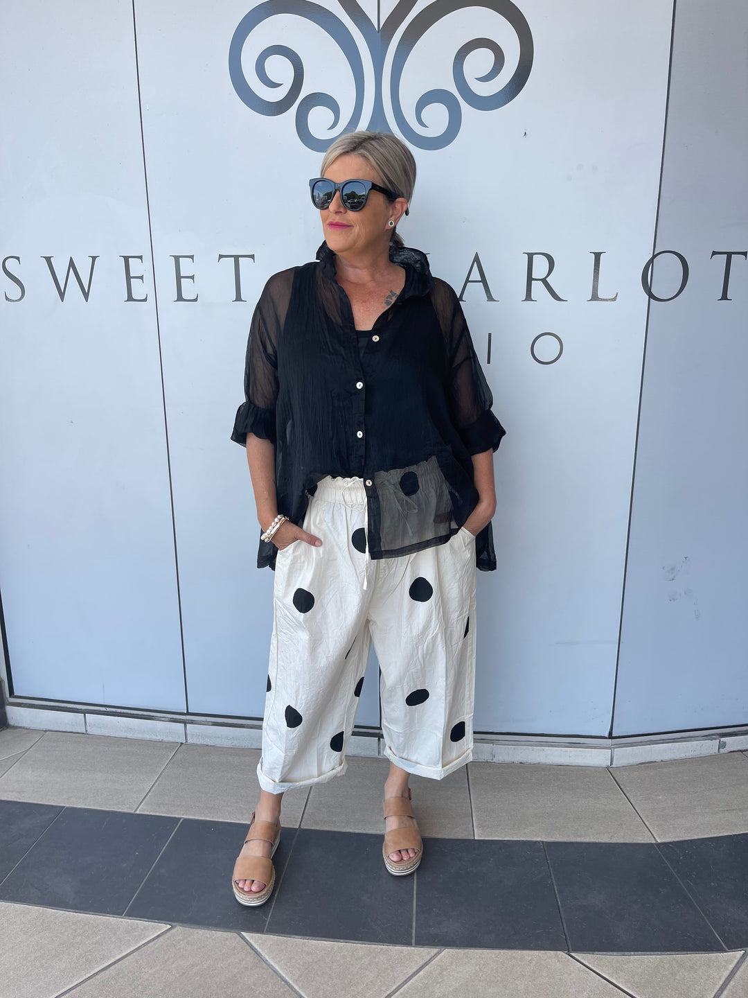 Remy Pant Black Polka Dot