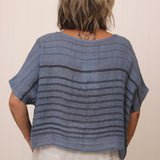 Tuscan Top Grey Stripe