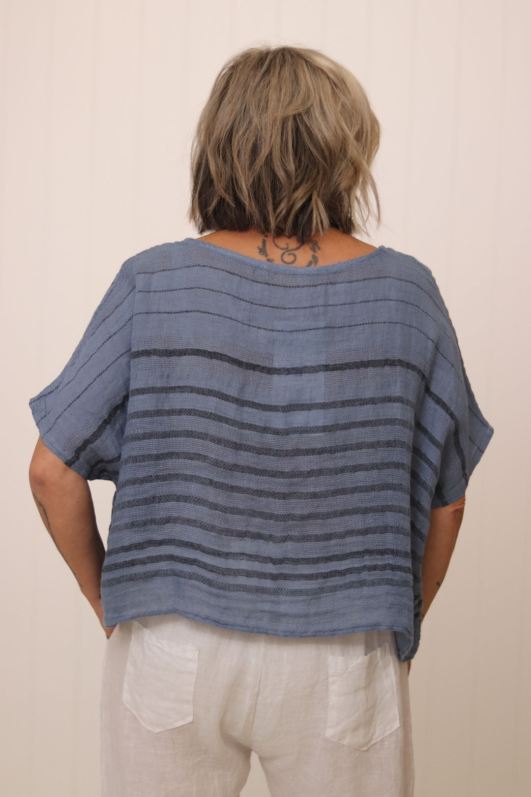 Tuscan Top Grey Stripe