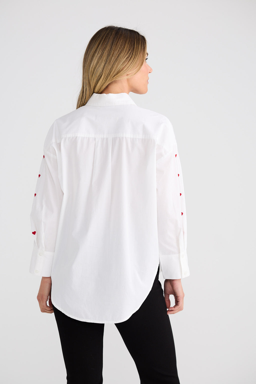 Thea Shirt White Hearts
