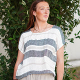 Carina Box Top Black Stripey