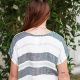 Carina Box Top Black Stripey