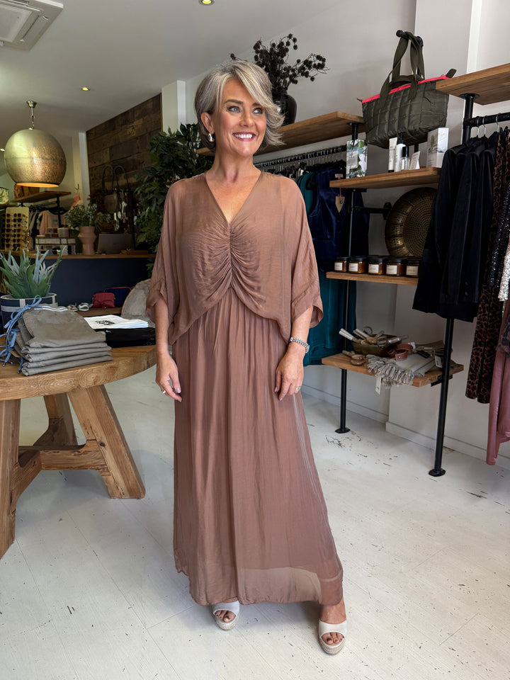 Cora Silk Ruched Dress