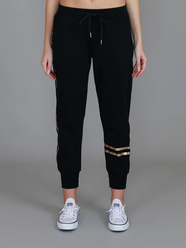 Charlise Gold Side Stripe Jogger