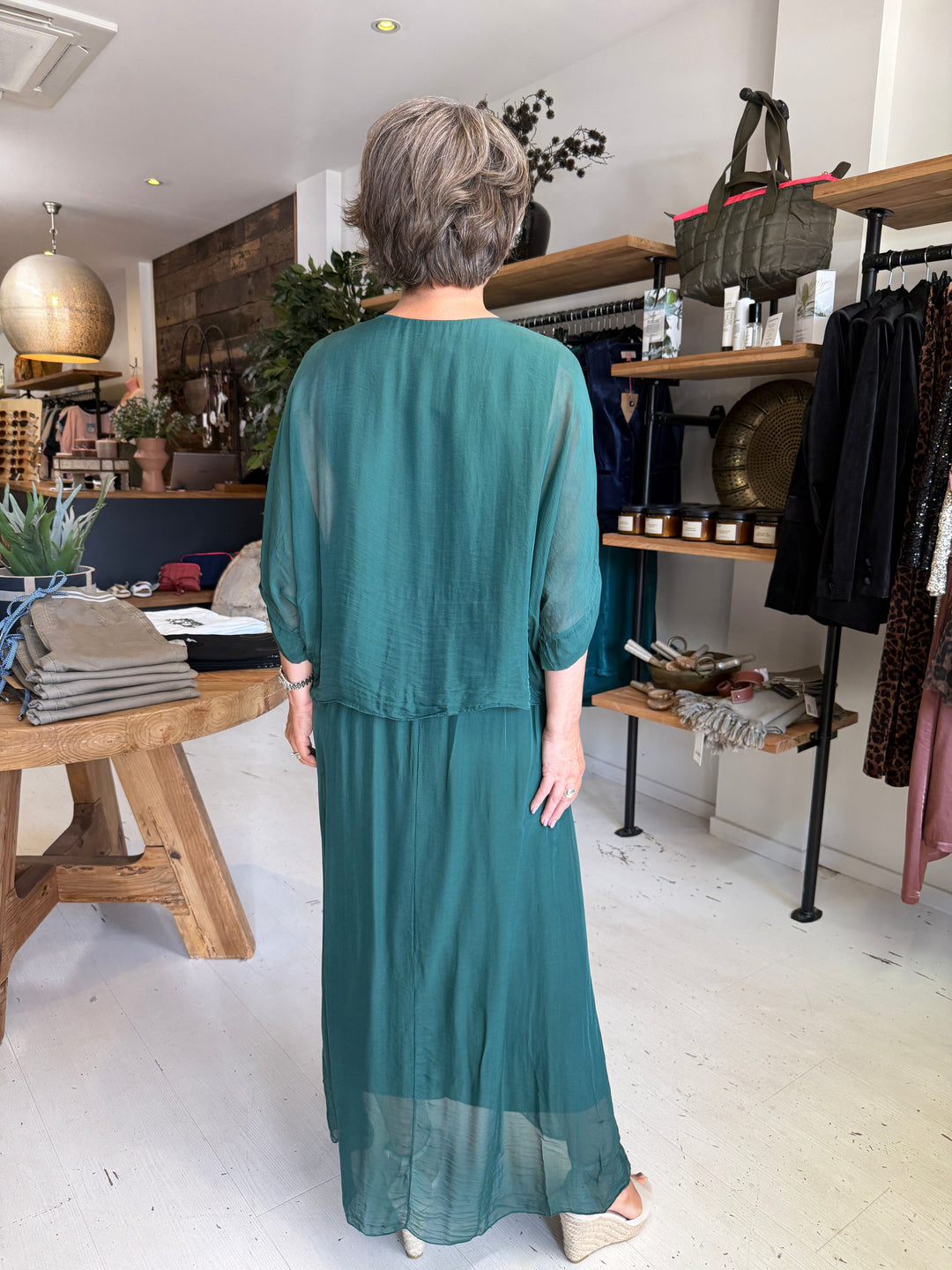 Cora Silk Ruched Dress