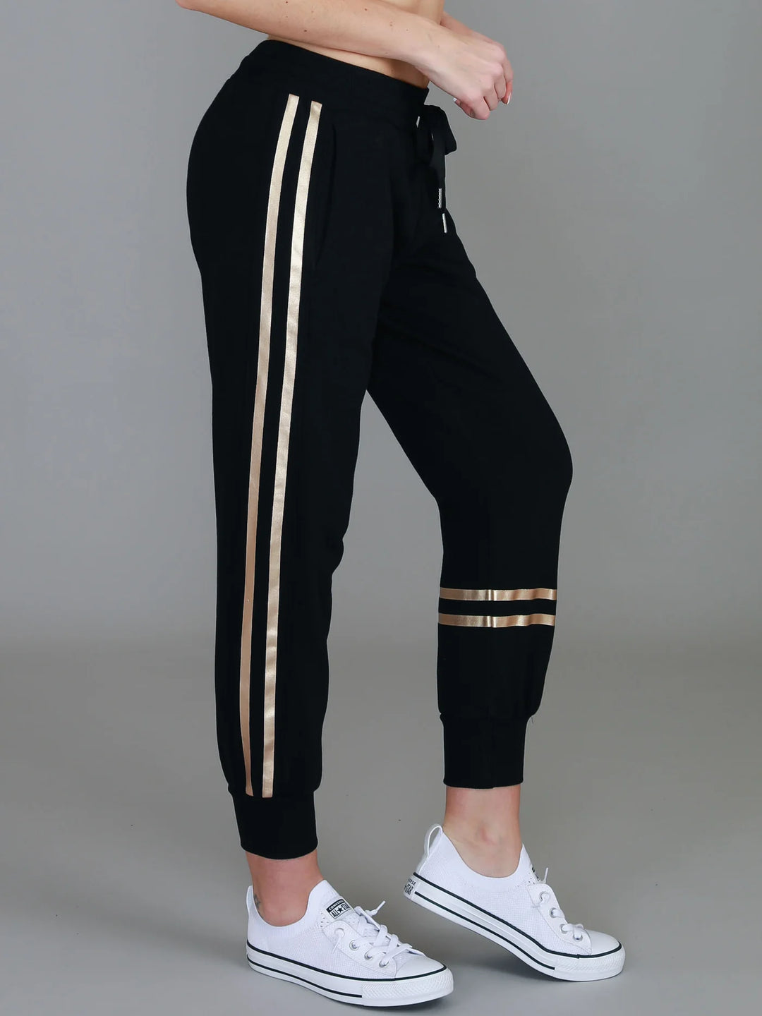 Charlise Gold Side Stripe Jogger
