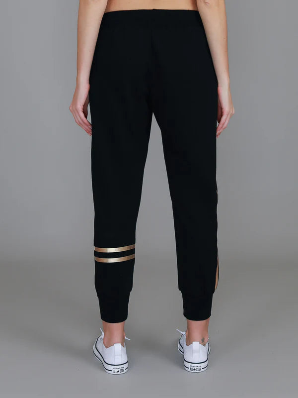 Charlise Gold Side Stripe Jogger