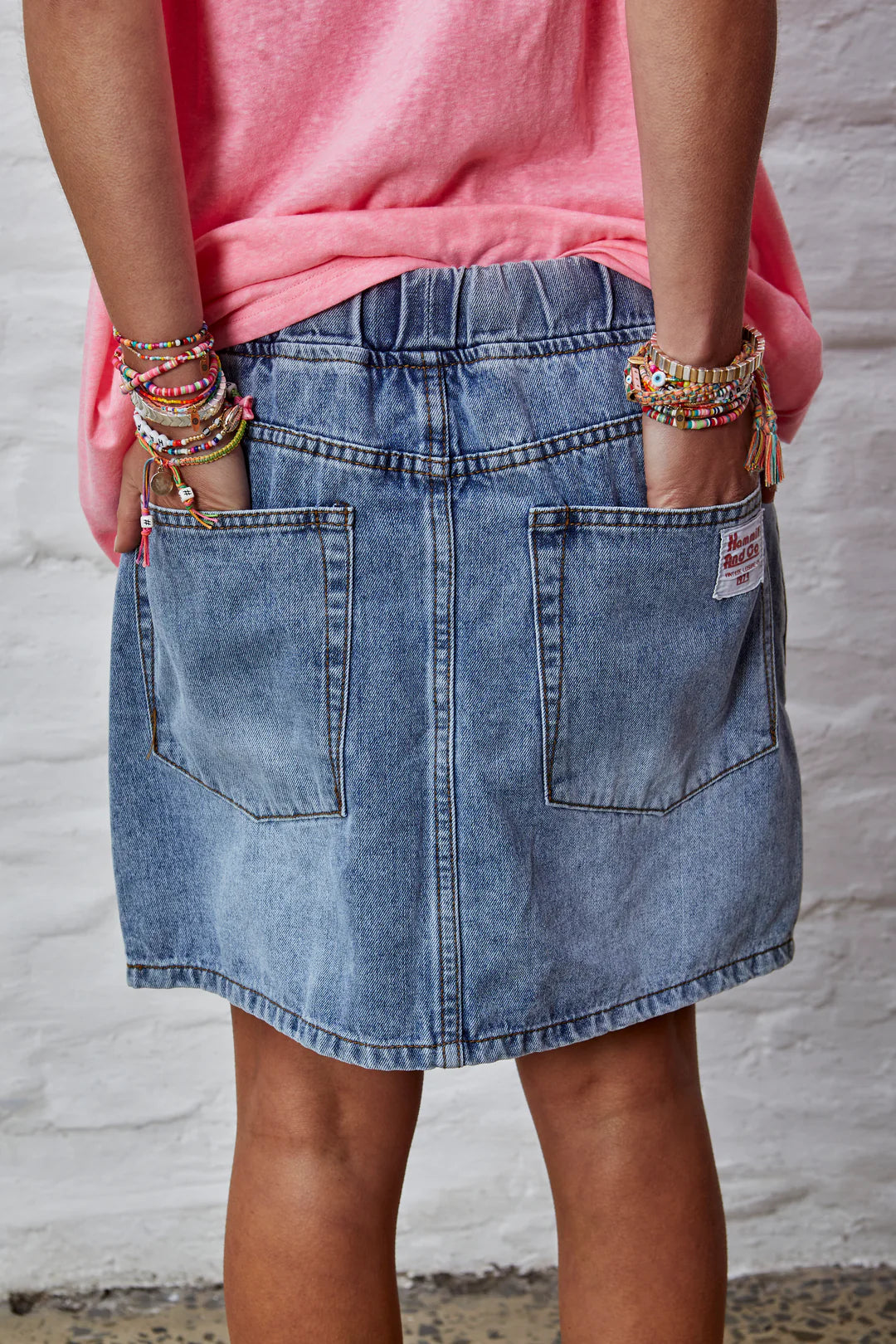 Draw Cord Denim Skirt