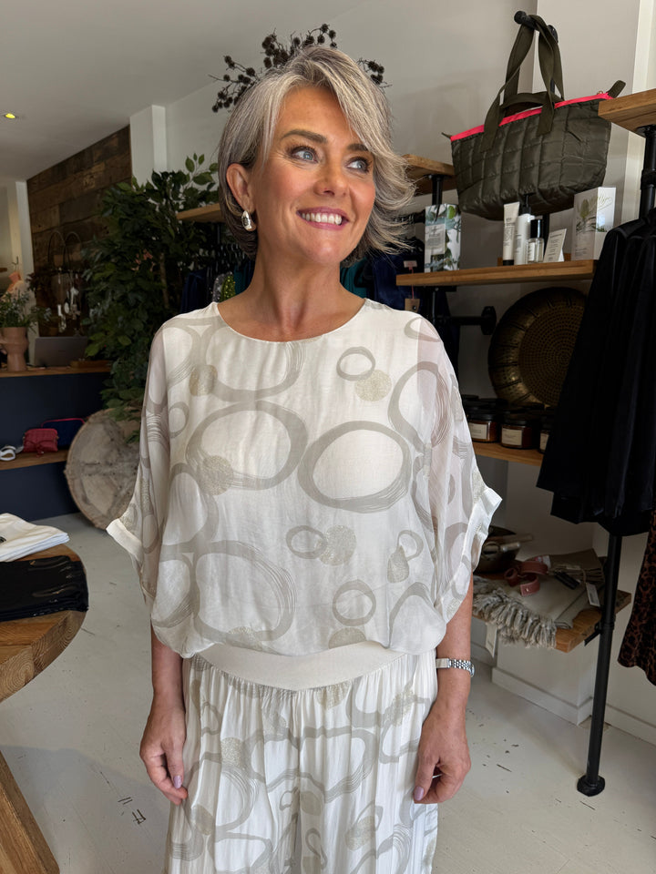 Shona Silk Top Circles