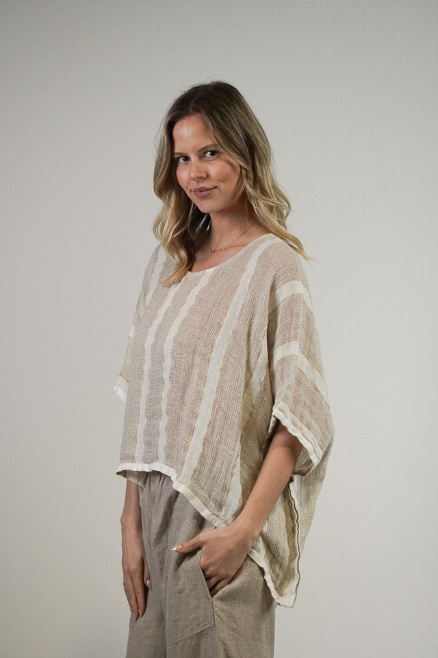 Carol Poncho Top Gold Strand