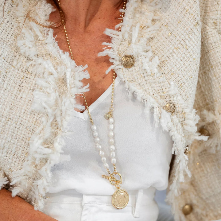 Fresh Water Pearl Coin Necklace