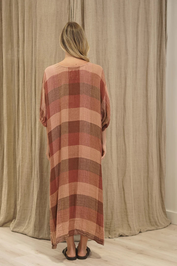 Rosa Kaftan Brown Check