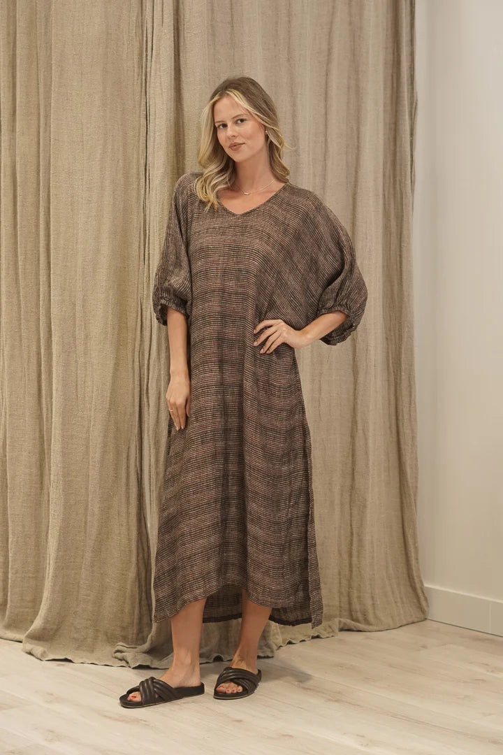 Rosa Kaftan Earth Stripe