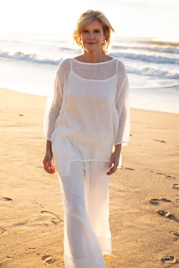 Margot Linen Top Sweet Charlotte Studio