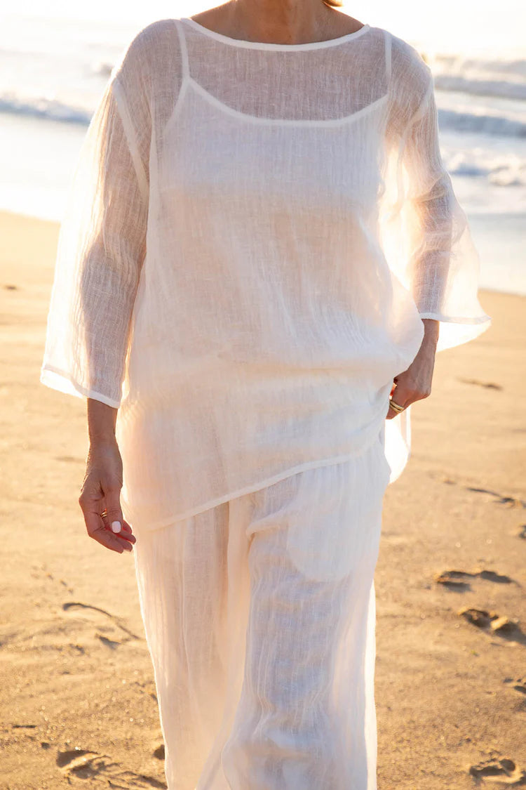 Margot Linen Top Sweet Charlotte Studio