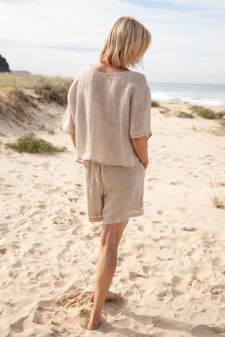Tallow Linen Short White