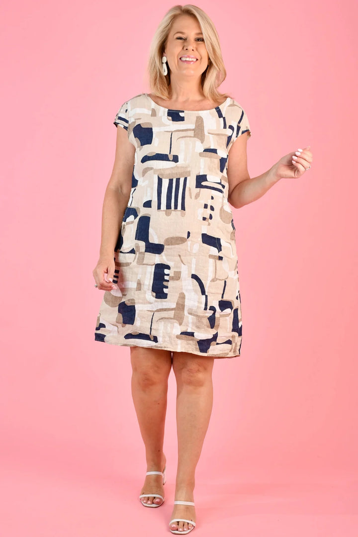 Emilia Shift Dress Geo