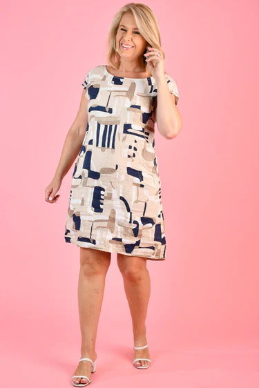 Emilia Shift Dress Geo