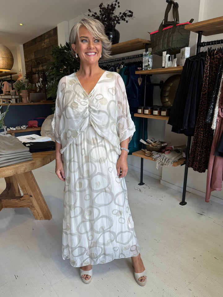 Cora Silk Ruched Dress Circles