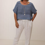 Tuscan Top Grey Stripe