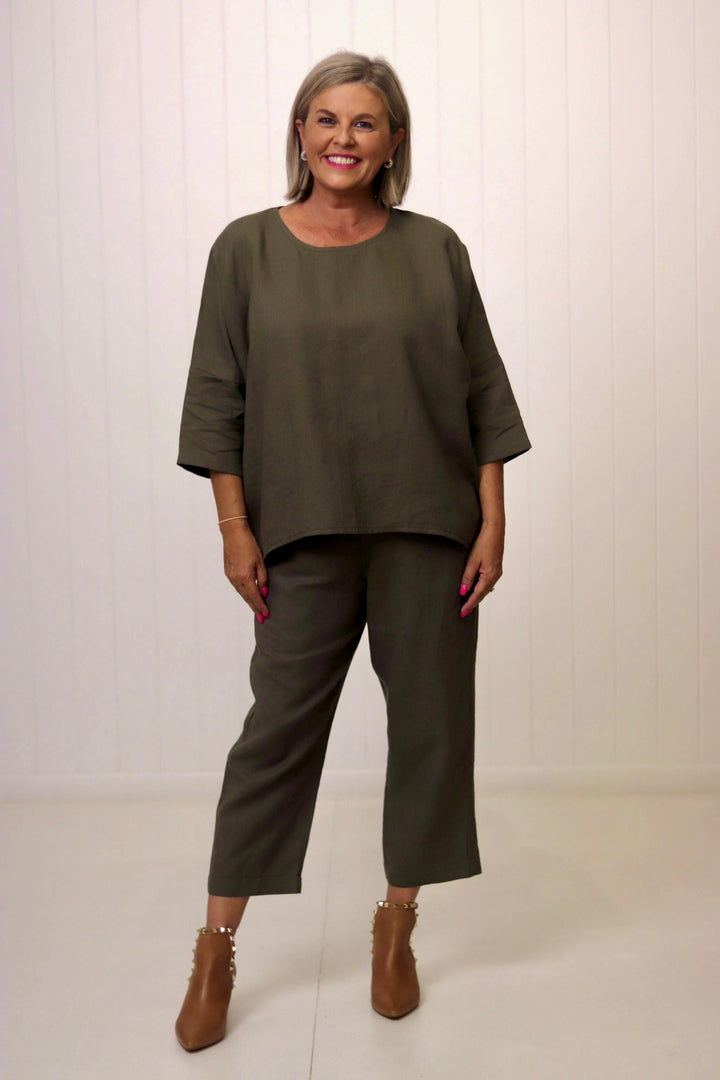 Hinley Top Sleeved Khaki