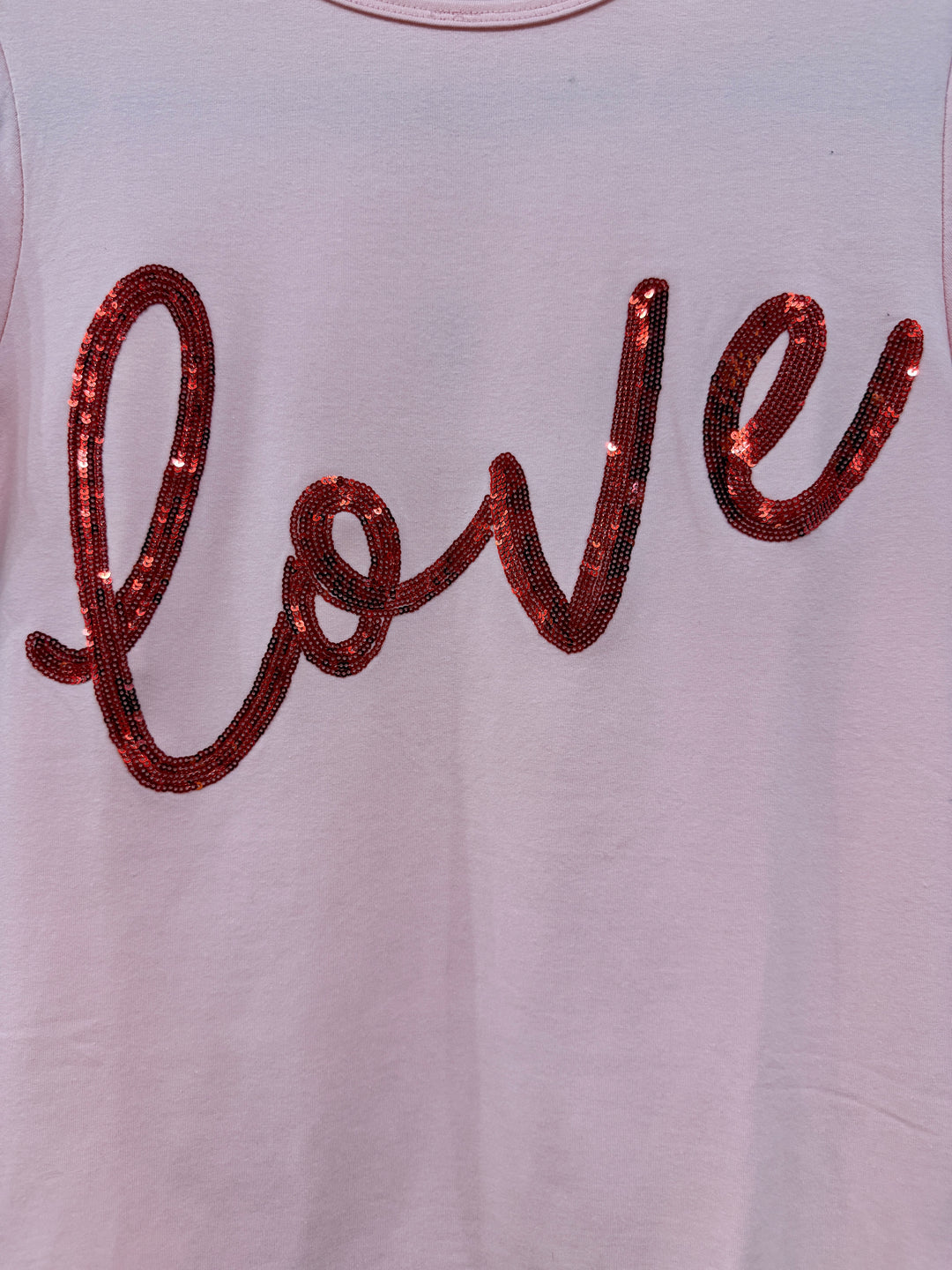 Love Sequin Tee Pink