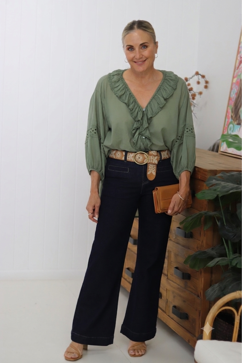 Vine Embroidered Belt