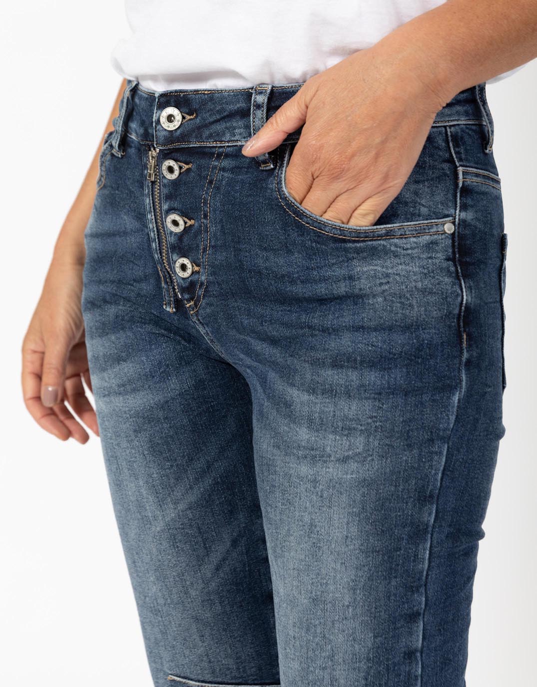 Button Jean Wash Denim