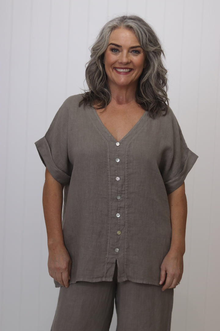 Lila Linen Top