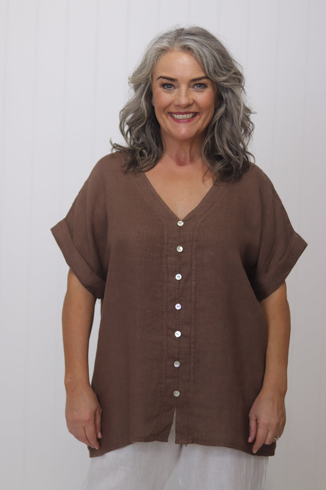 Lila Linen Top
