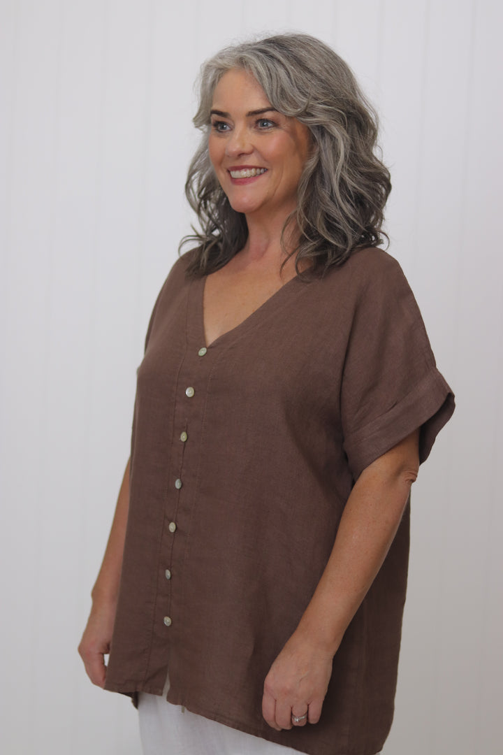 Lila Linen Top