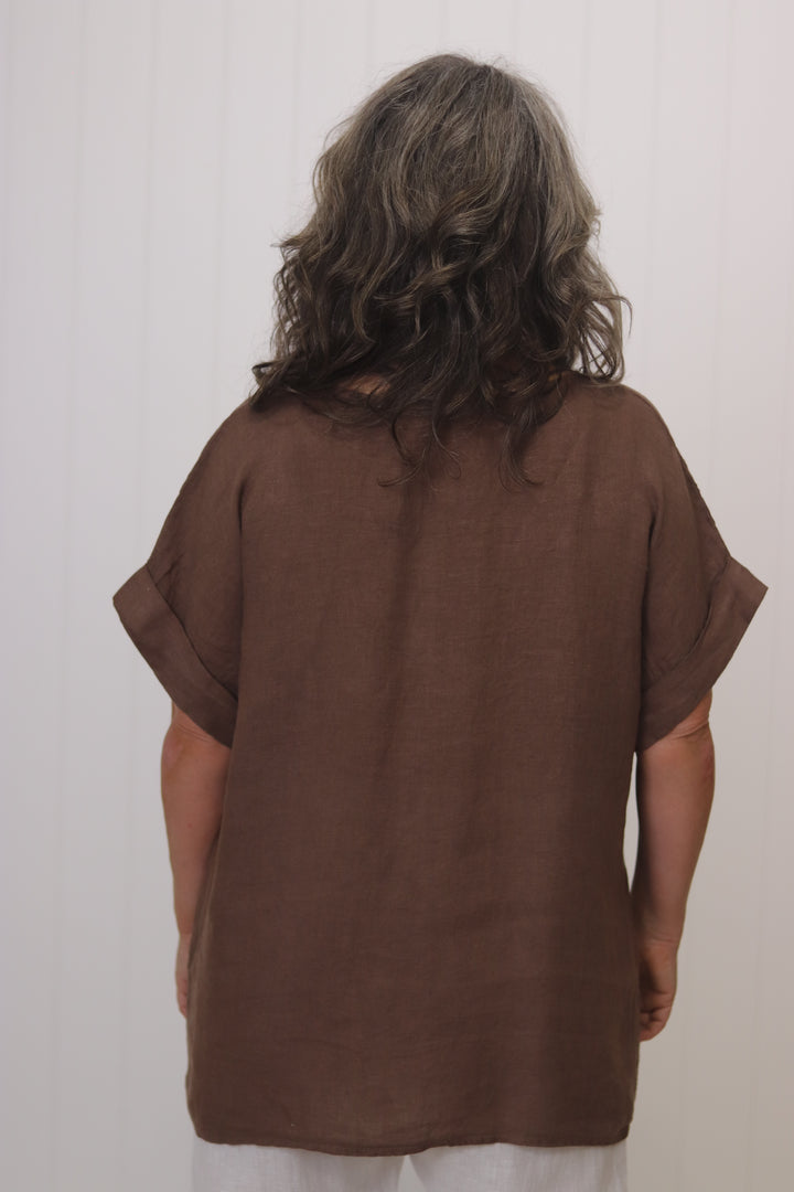 Lila Linen Top